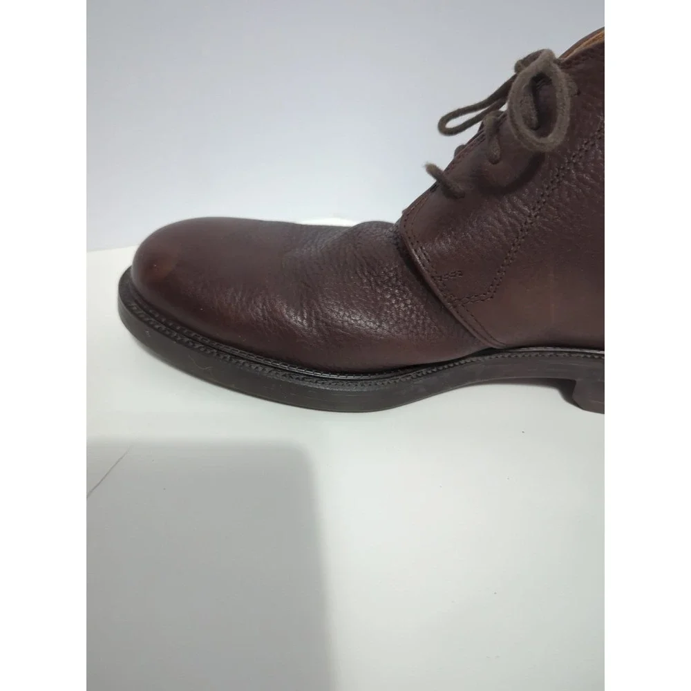 Eddie Bauer Boots Mens Sz 11 M Brown Pebble Leather Chukka Lace Up Casual Italy